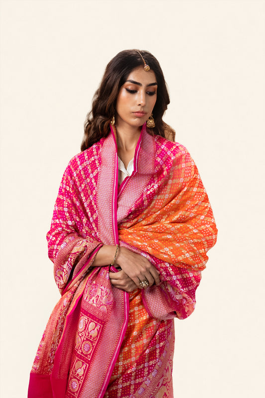 Peach-Pink Saree