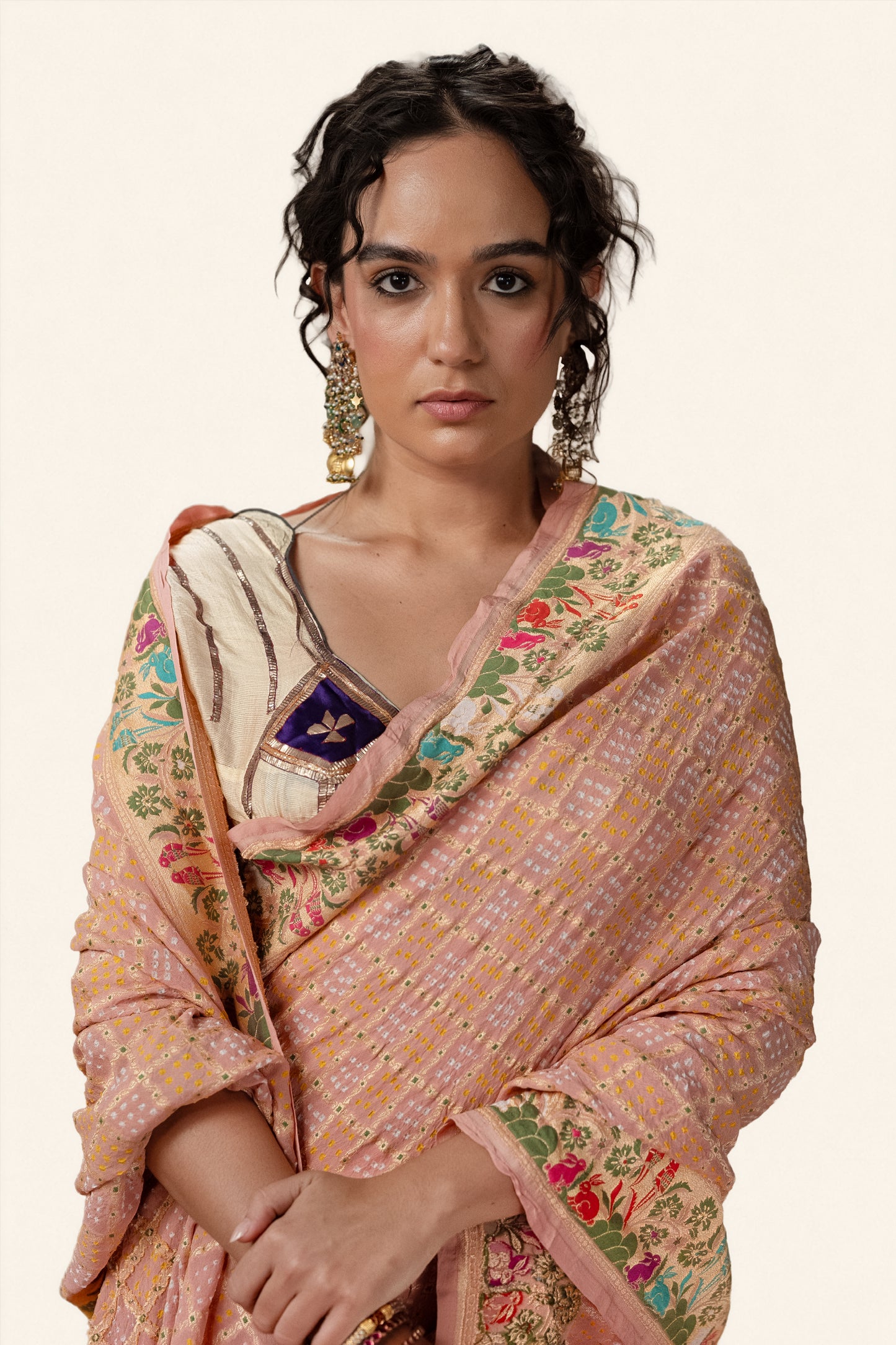 Peach Saree