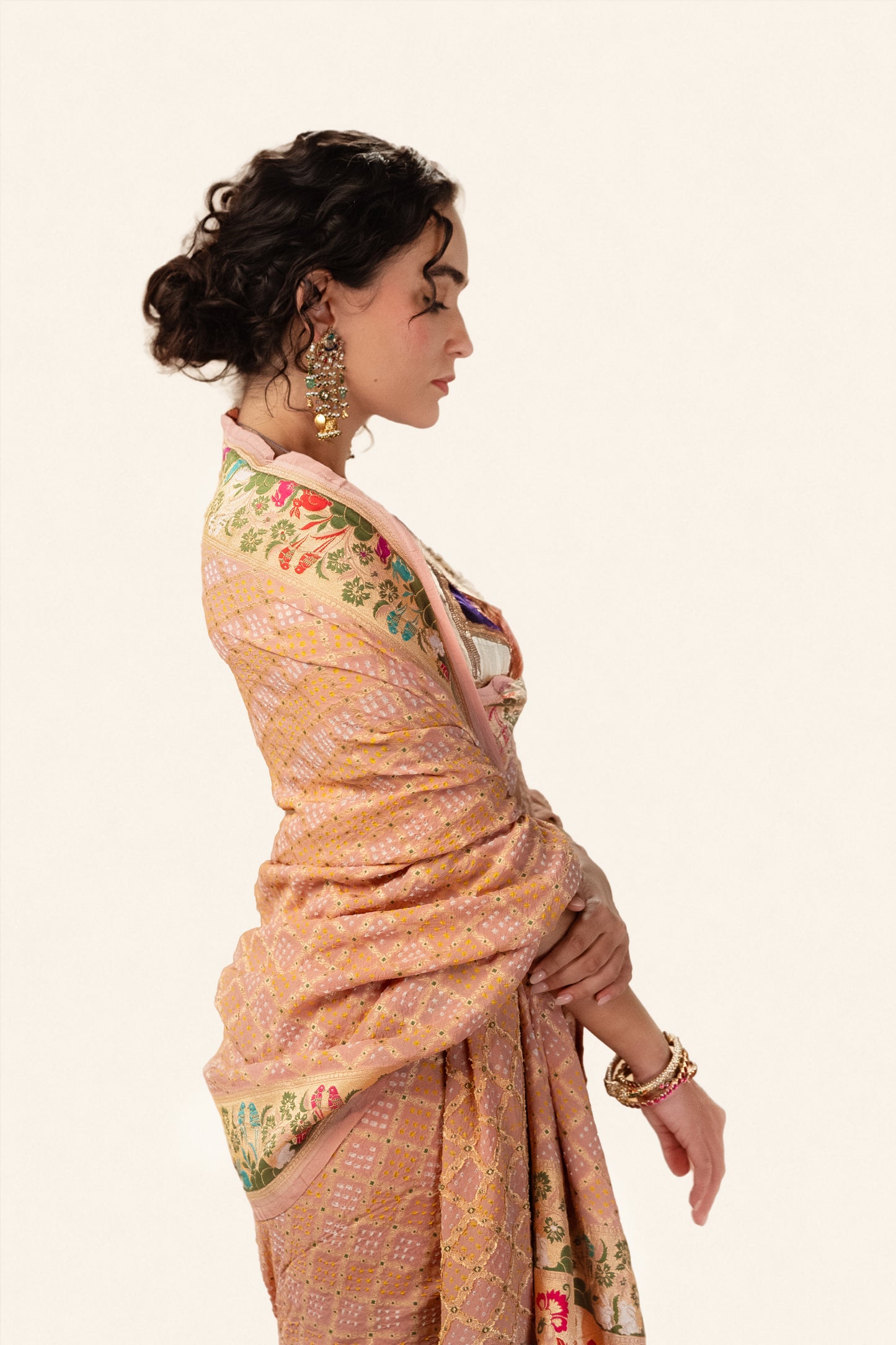 Peach Saree