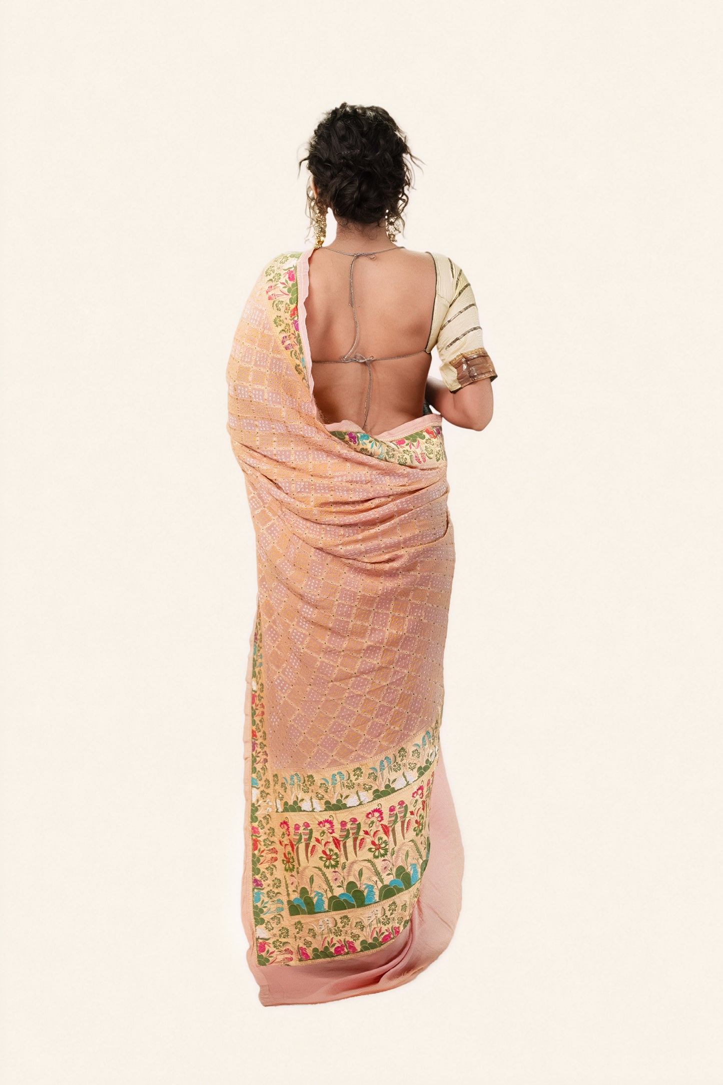 Peach Saree