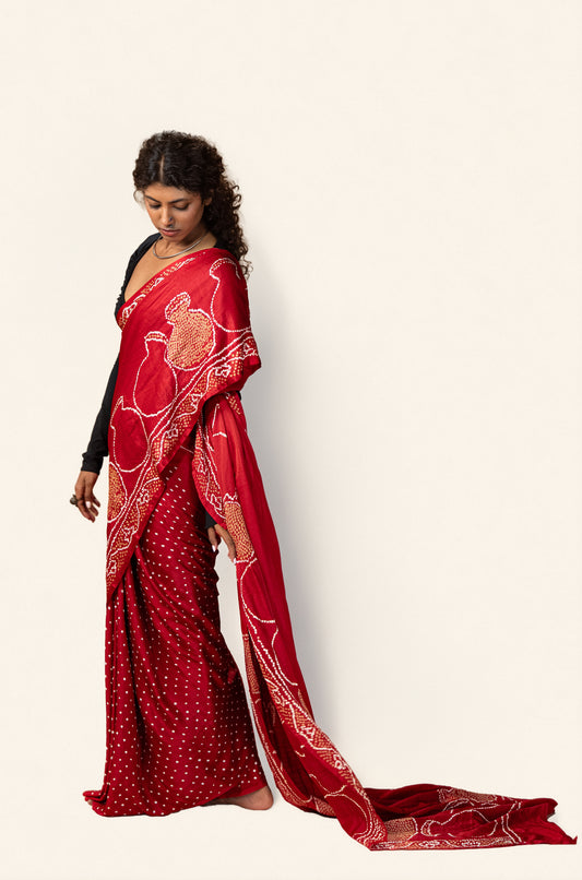 Red Matka Saree
